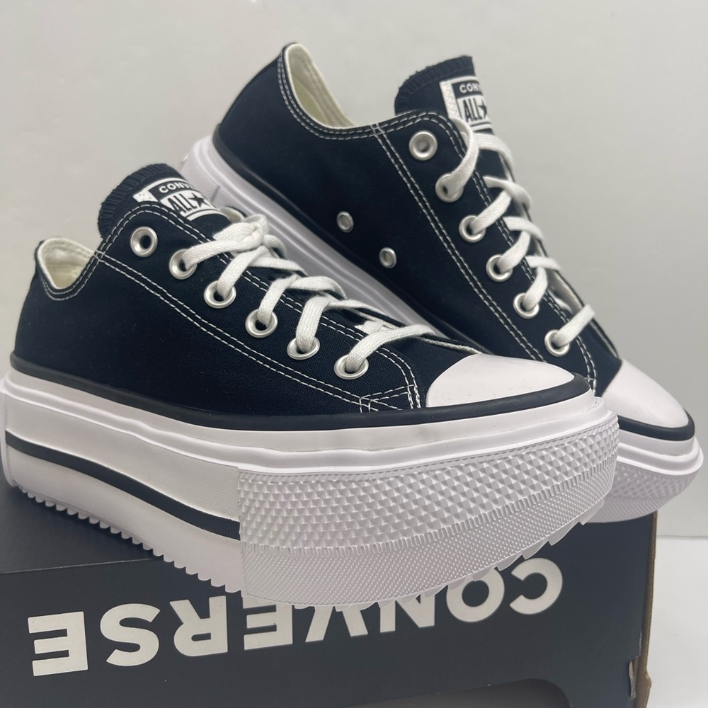 Converse Men’s Black and White Platform Sneakers - Picture 9 of 16